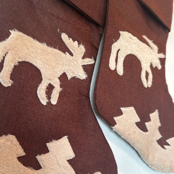 Moose Christmas Stocking by Bon-Ton set of 2 brown and cream color - Picture 5 of 8